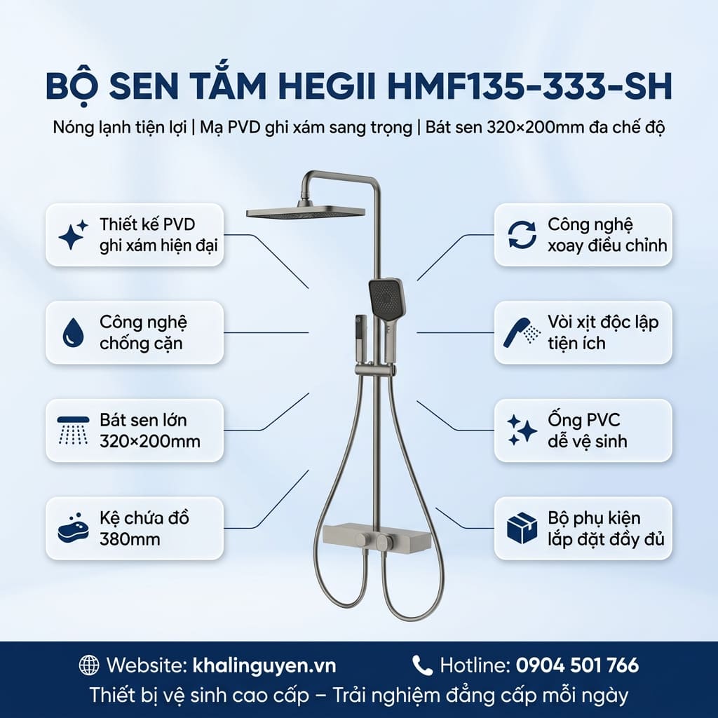 Thông tin bộ sen tắm HEGII HMF135-333-SH