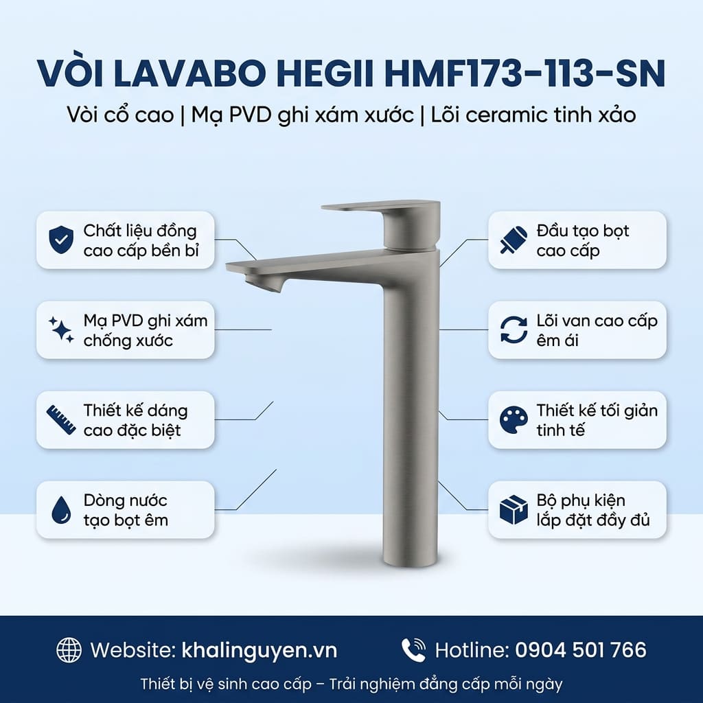 Thông tin vòi Lavabo HEGII HMF173-113-SN