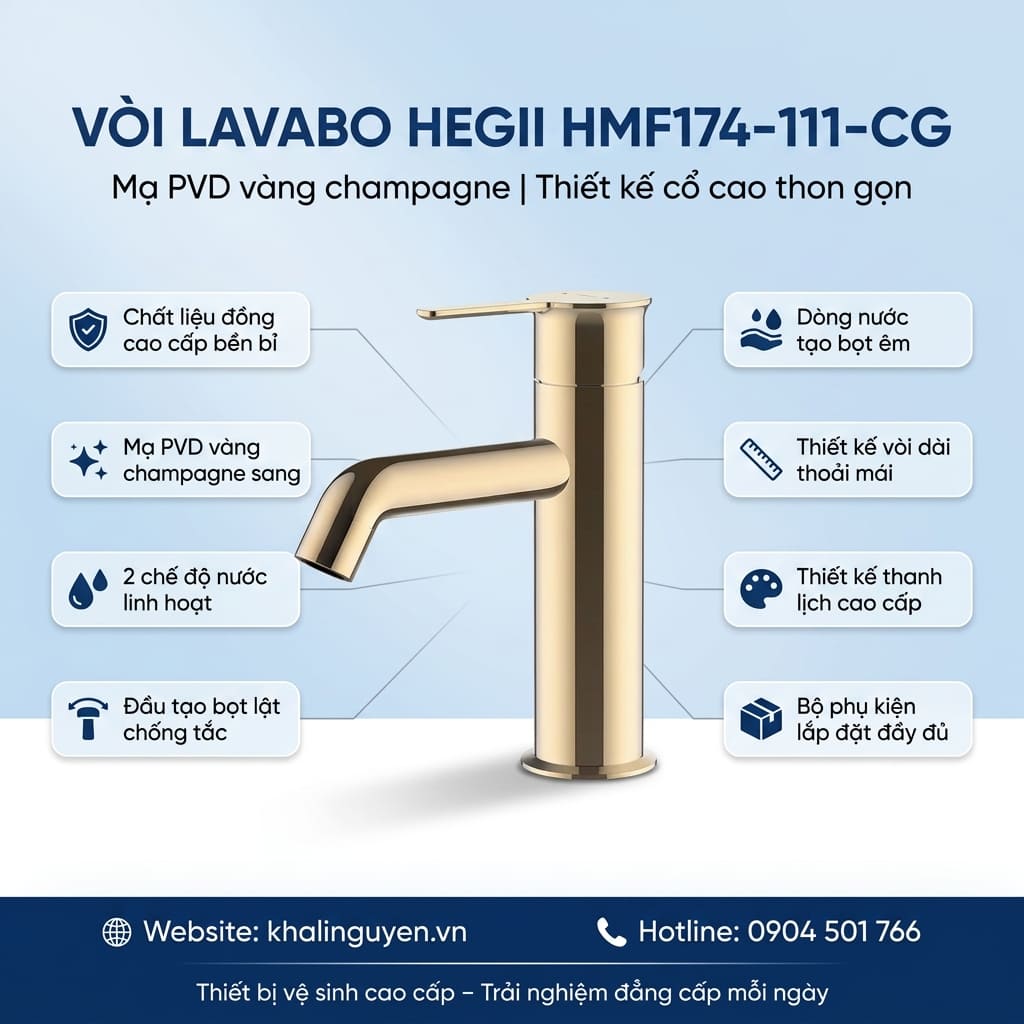 Thông tin vòi Lavabo HEGII HMF174-111-CG