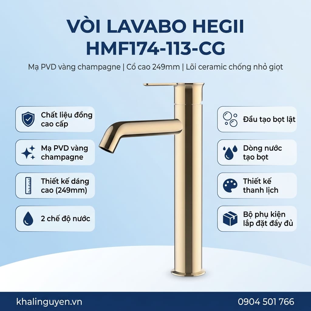 Thông tin vòi Lavabo HEGII HMF174-113-CG