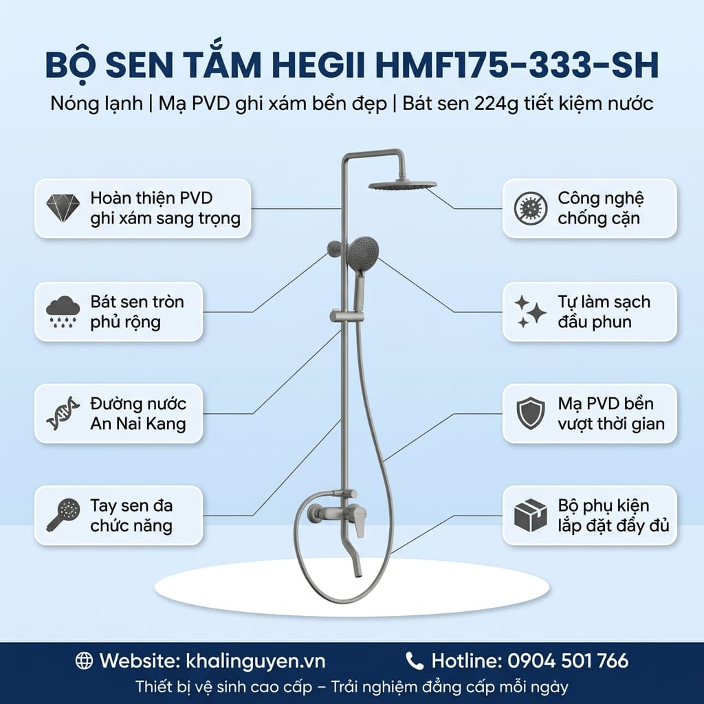 Thông tin bộ sen tắm HEGII HMF175-333-SH