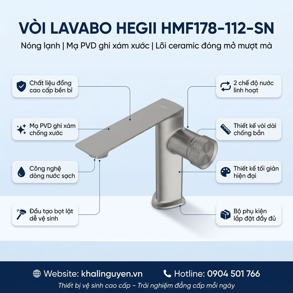 Thông tin vòi Lavabo HEGII HMF178-112-SN