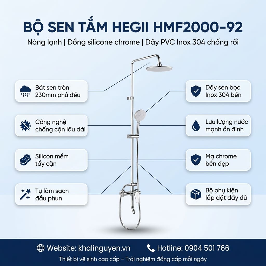 Thông tin bộ sen tắm HEGII HMF2000-92