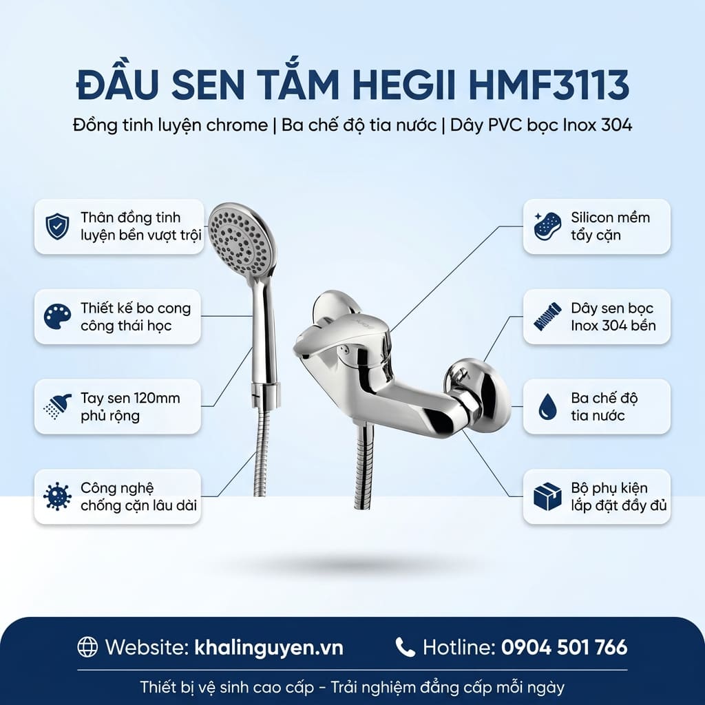 Thông tin đầu sen tắm HEGII HMF3113