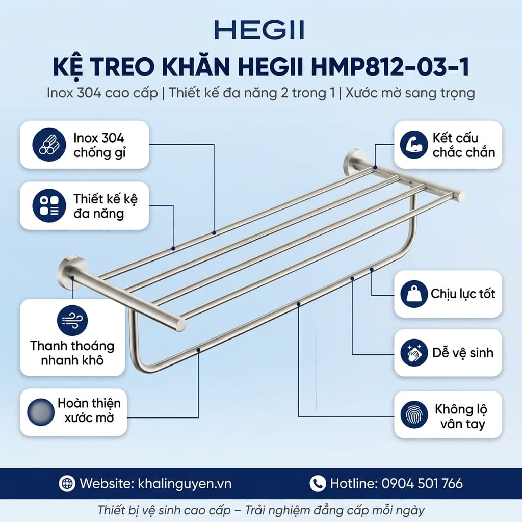 Thông tin giá treo khăn tắm HEGII HMP812-03-1
