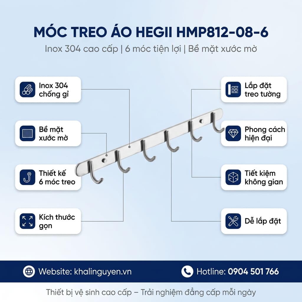 Thông tin móc treo đồ HEGII HMP812-08-6