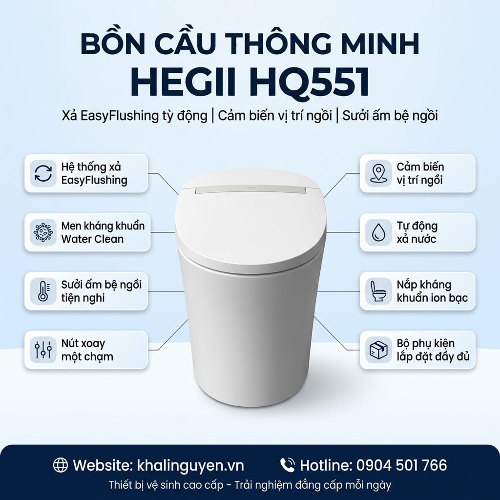 Thông tin bồn cầu thông minh HEGII HQ551