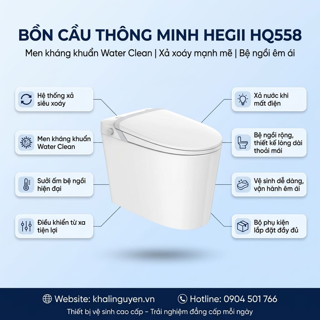 Thông tin bồn cầu thông minh HEGII HQ558