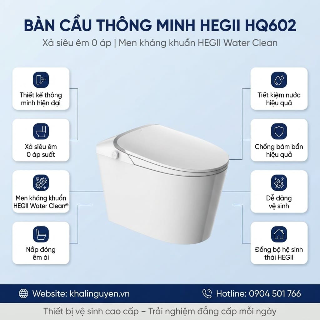 Ưu điểm bàn cầu thông minh HEGII HQ602