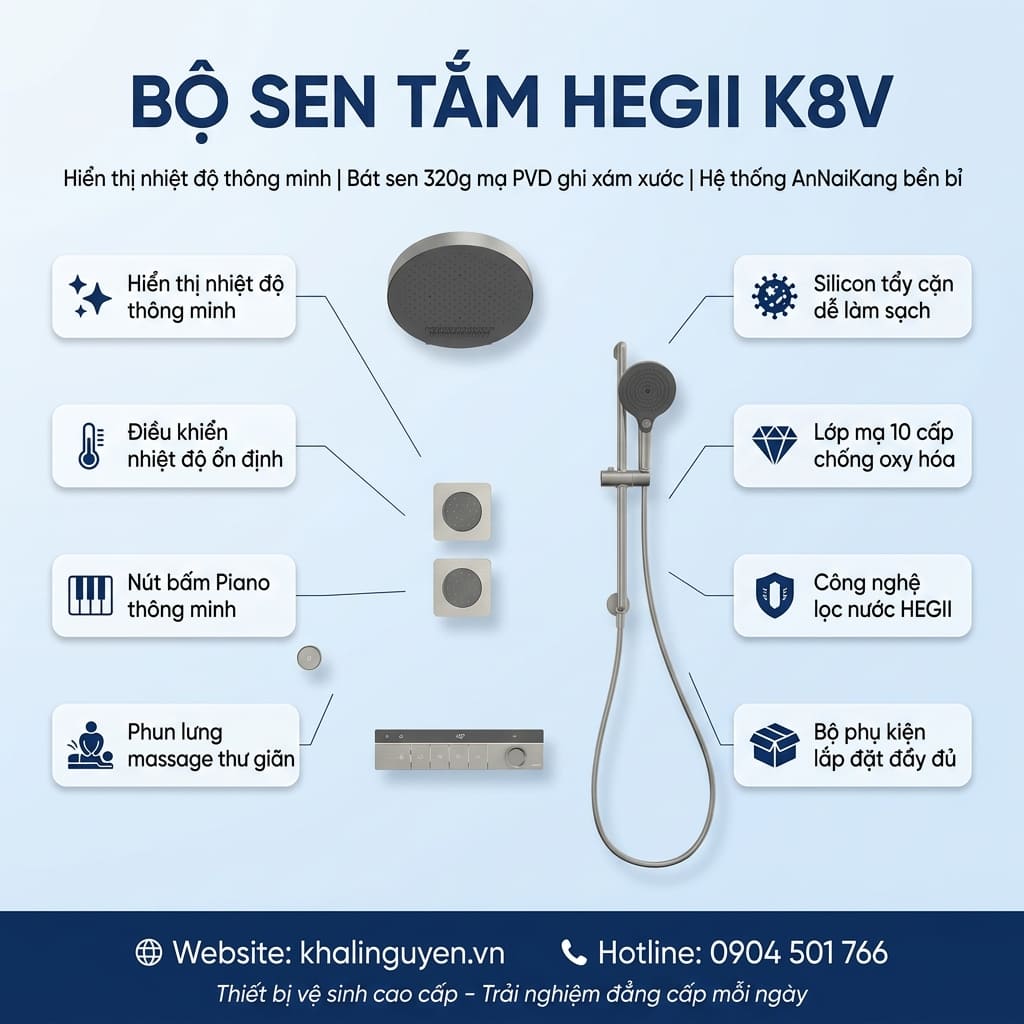Thông tin bộ sen tắm HEGII K8V