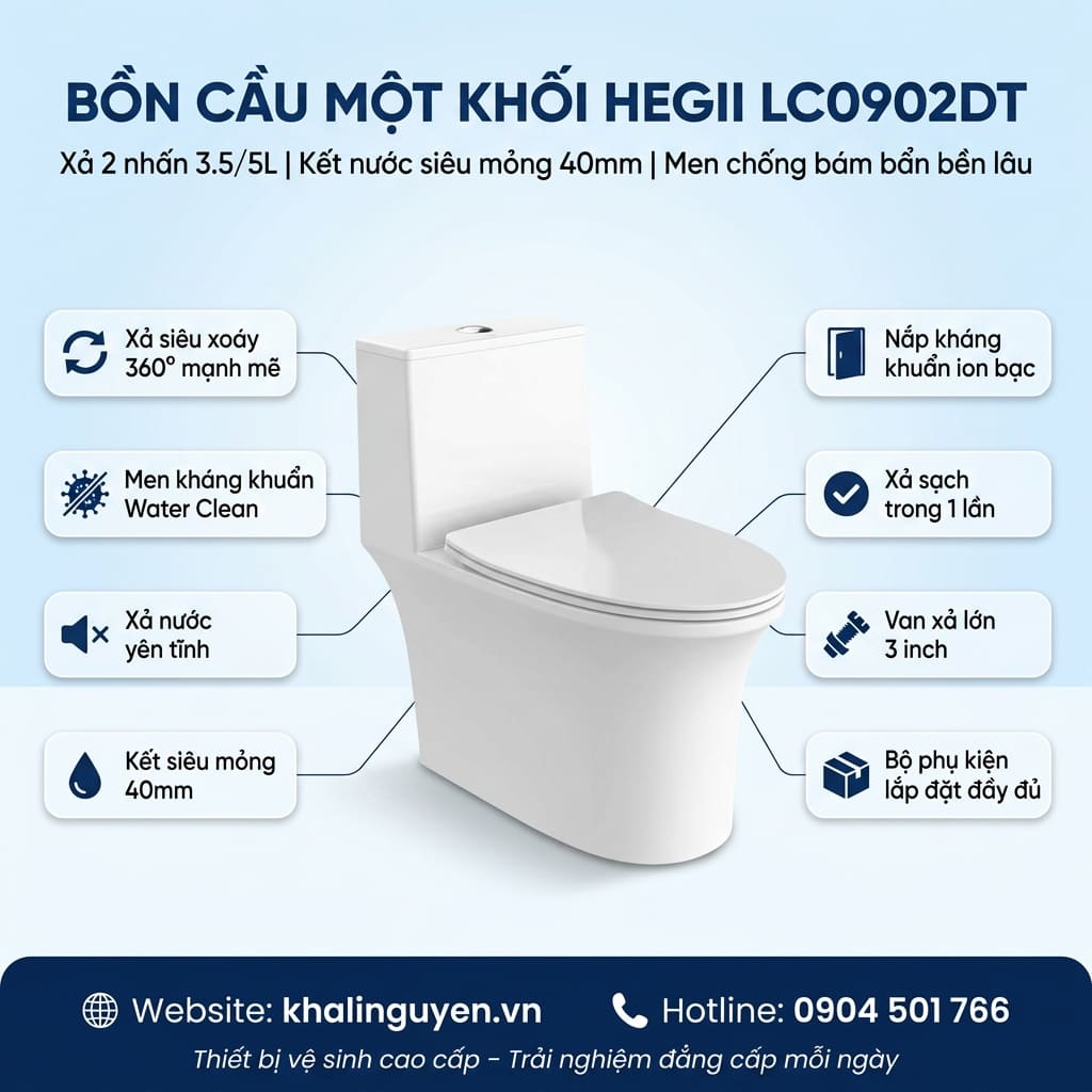 Thông tin bồn cầu một khối HEGII LC0902DT