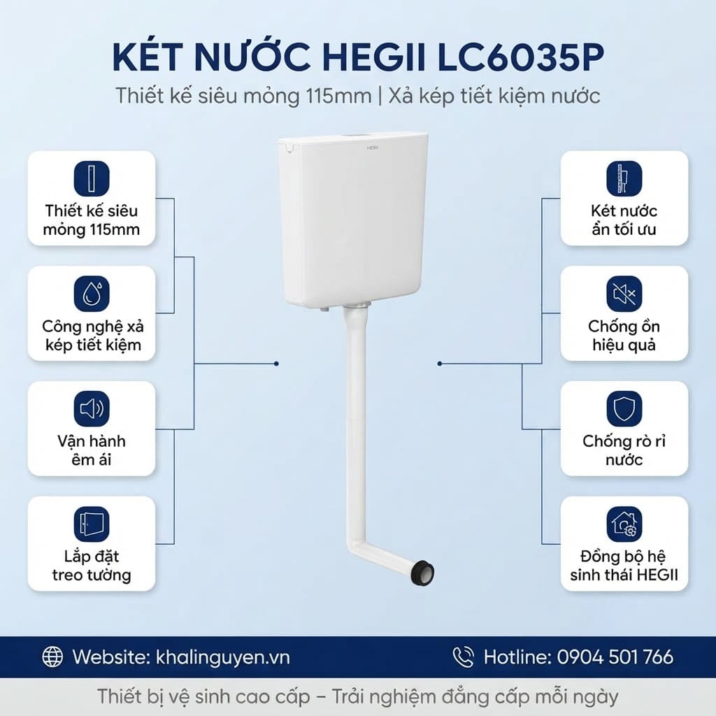 Ưu điểm két nước treo tường HEGII LC6035P