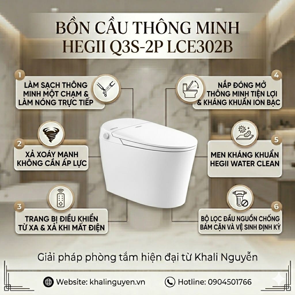 Thông tin bồn cầu thông minh HEGII Q3S-2P LCE302B