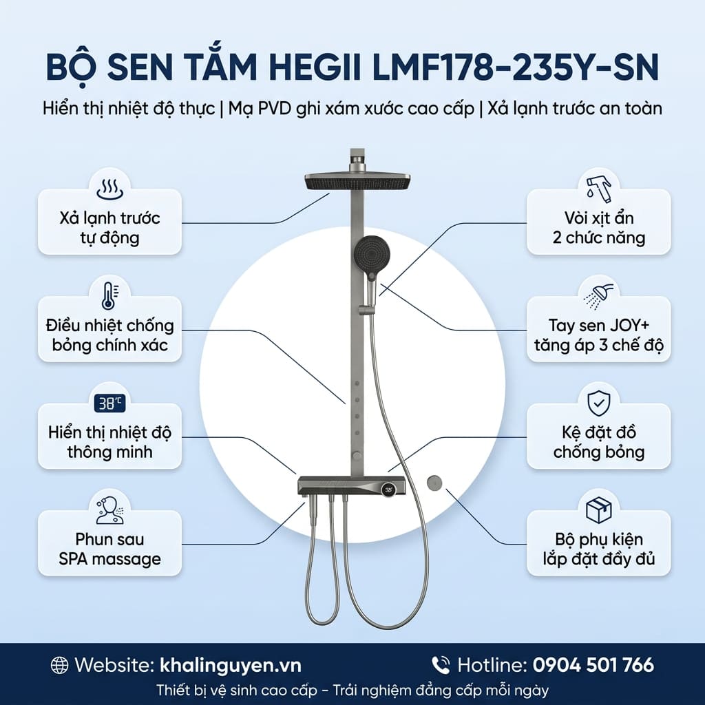 Thông tin bộ sen tắm HEGII LMF178-235Y-SN