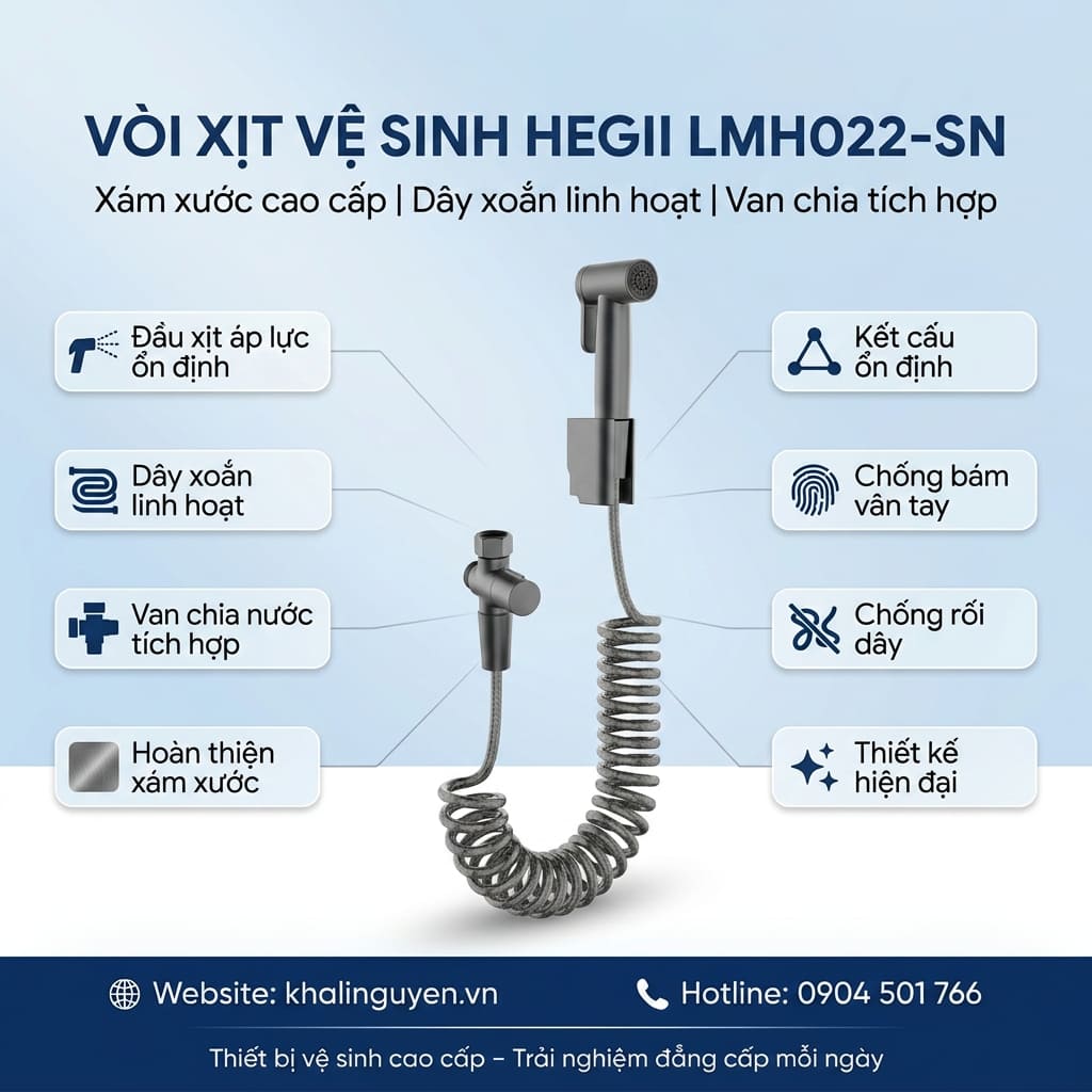 Thông tin vòi xịt vệ sinh HEGII LMH022-SN