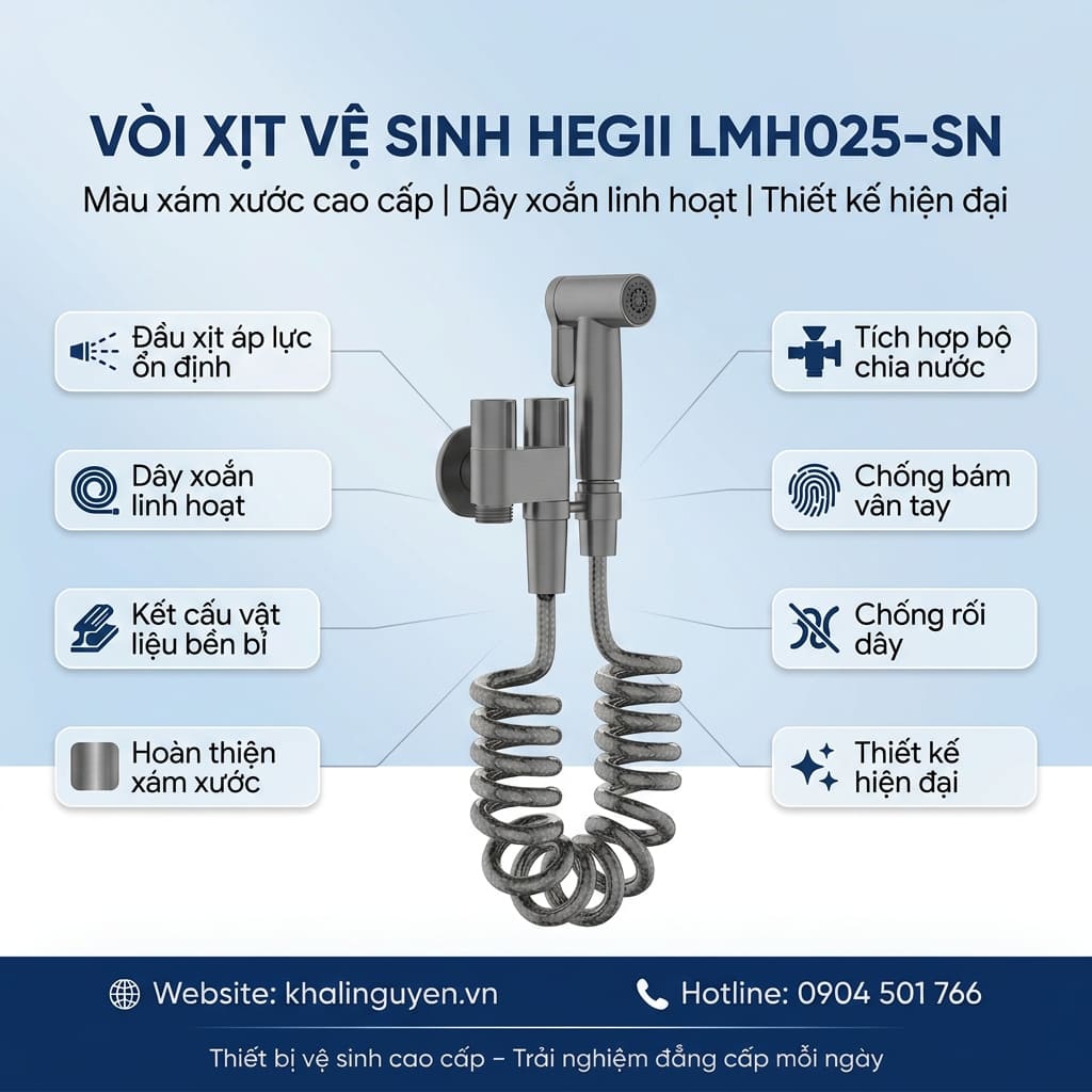 Thông tin vòi xịt vệ sinh HEGII LMH025-SN