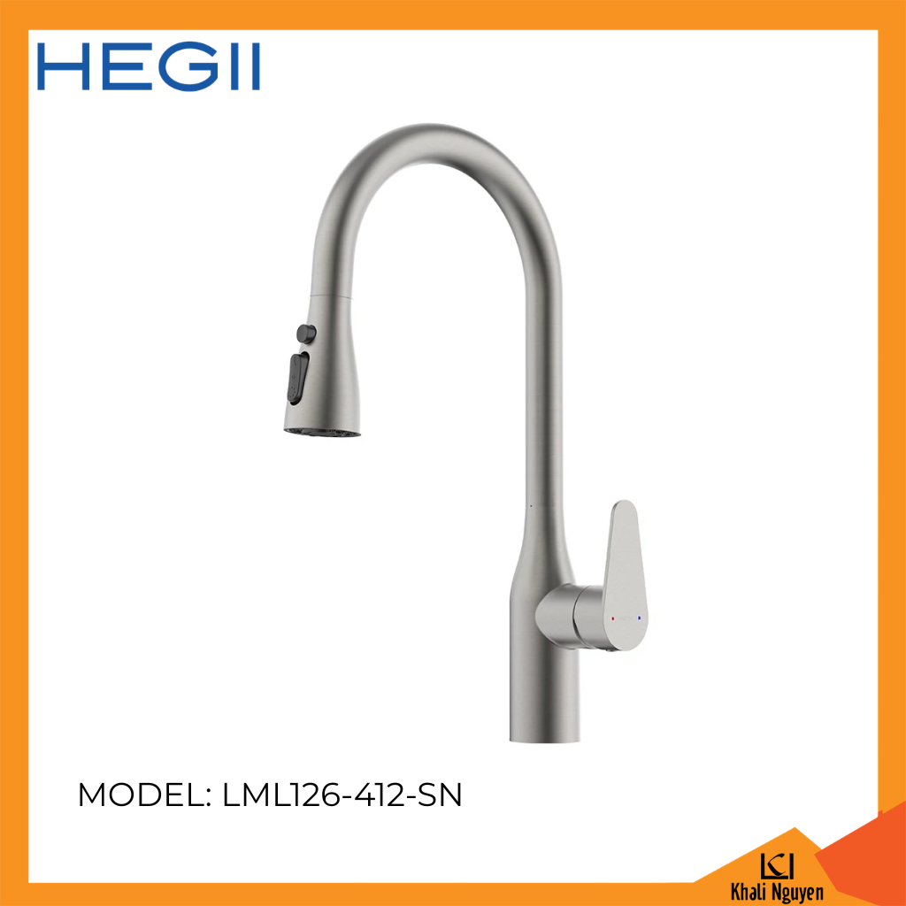 Vòi rửa bát dây rút HEGII LML126-412-SN