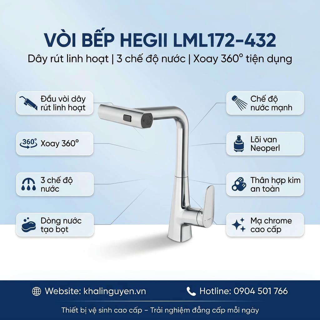 Thông tin vòi rửa bát HEGII LML172-432 