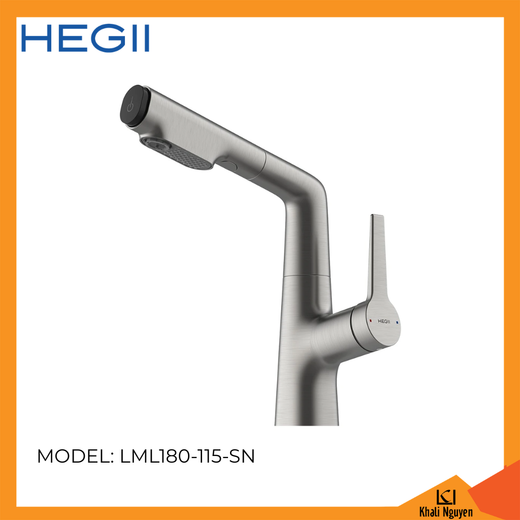 Vòi Lavabo dây rút HEGII LML180-115-SN
