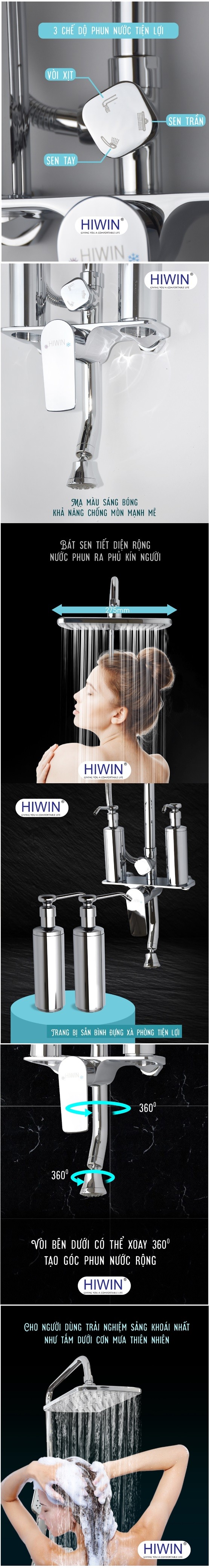 Thông Tin Sen Tắm Cây Nóng Lạnh Hiwin KF-122