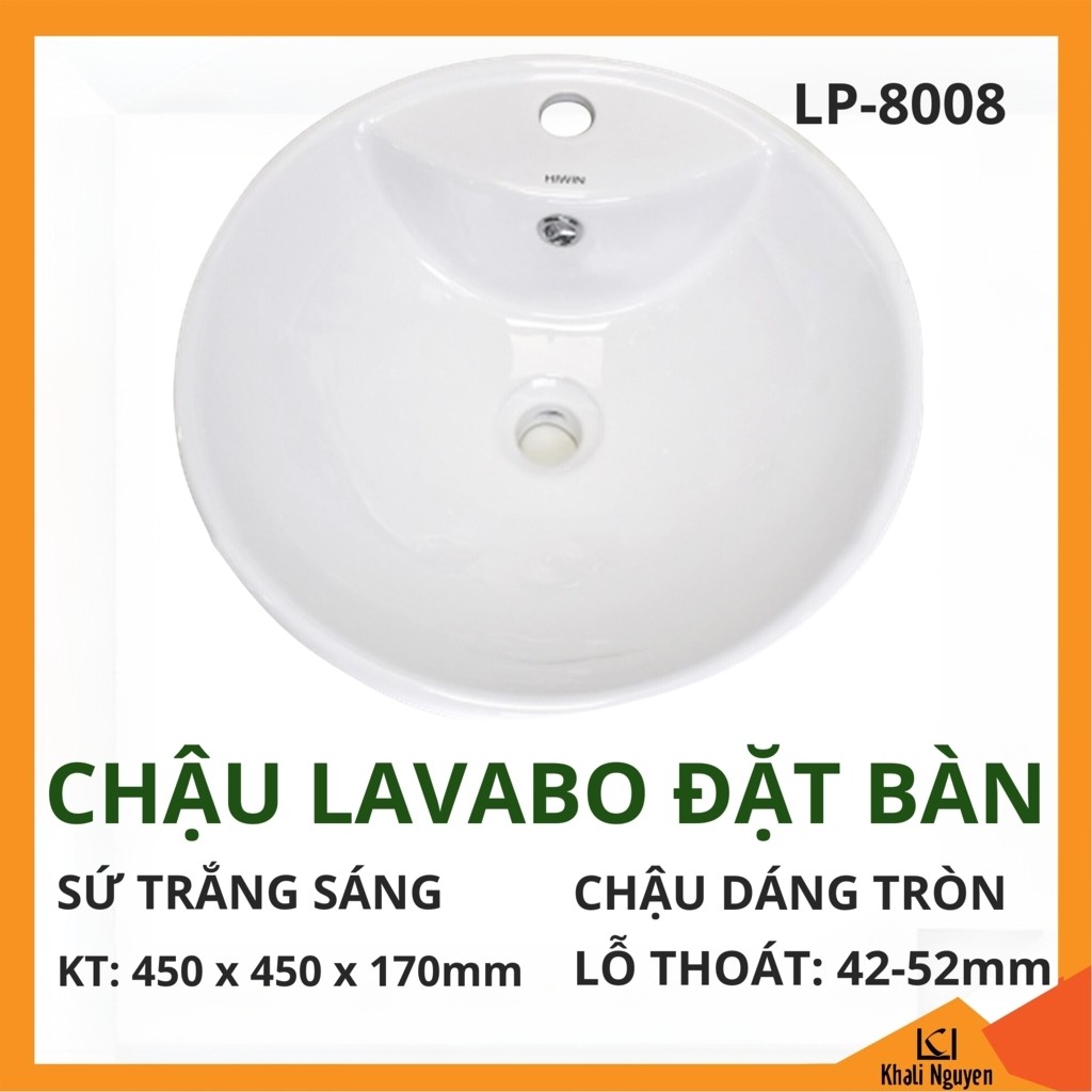 Chậu Lavabo Hiwin LP-8008 Đặt Bàn