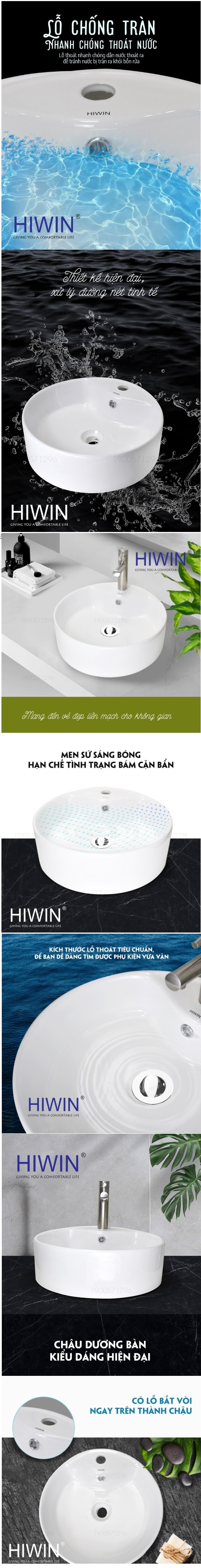 Thông Tin Chậu Lavabo Hiwin LP-8011 Đặt Bàn