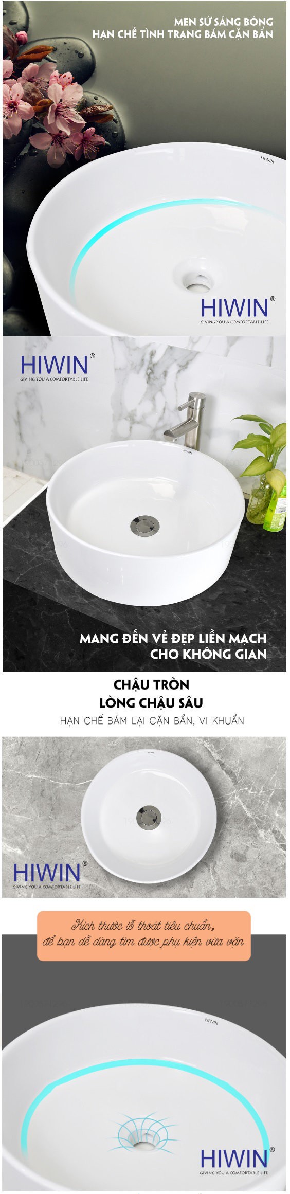 Thông Tin Chậu Lavabo Hiwin LP-8017