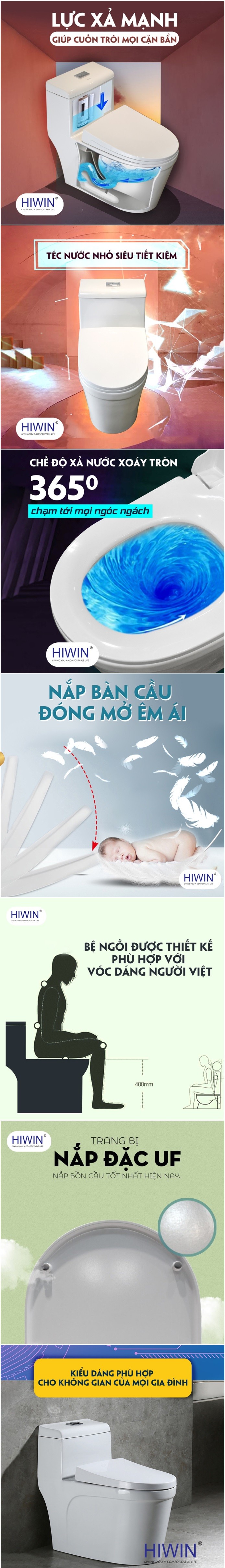 Thông Tin Bồn Cầu Liền Khối Hiwin MT-2216UF