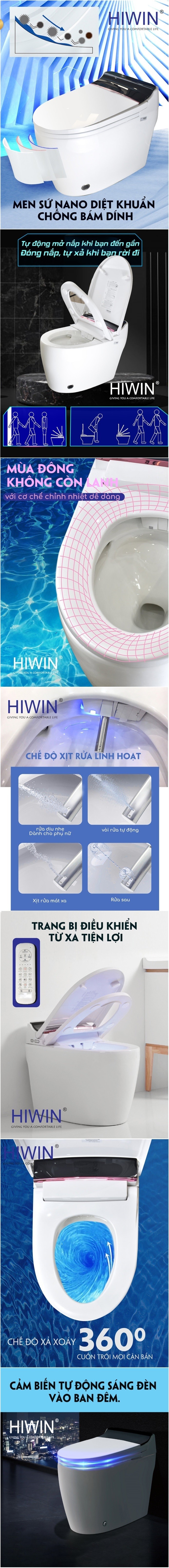 Thông Tin Bồn Cầu Thông Minh Hiwin MT-888X