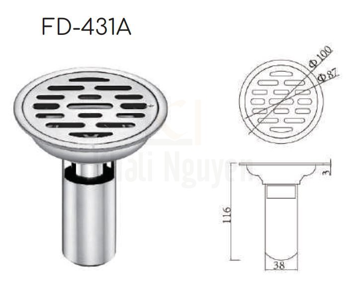 Ga Thoát Sàn Hiwin FD-431A Inox 304