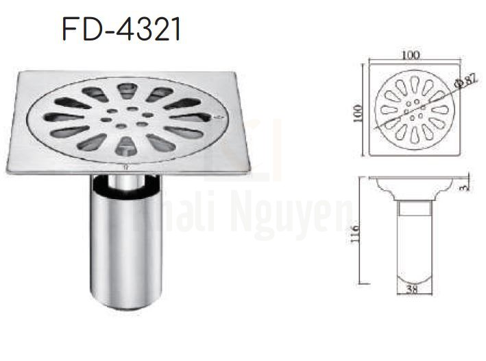 Ga Thoát Sàn Hiwin FD-4321 Inox 304