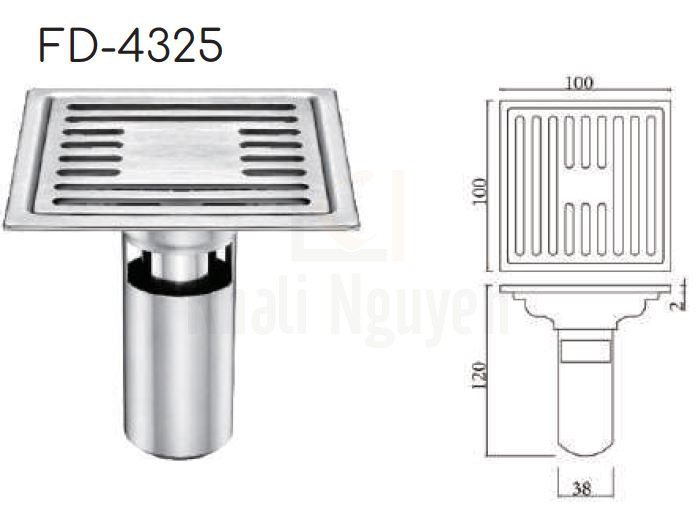 Ga Thoát Sàn Hiwin FD-4325 Inox 304