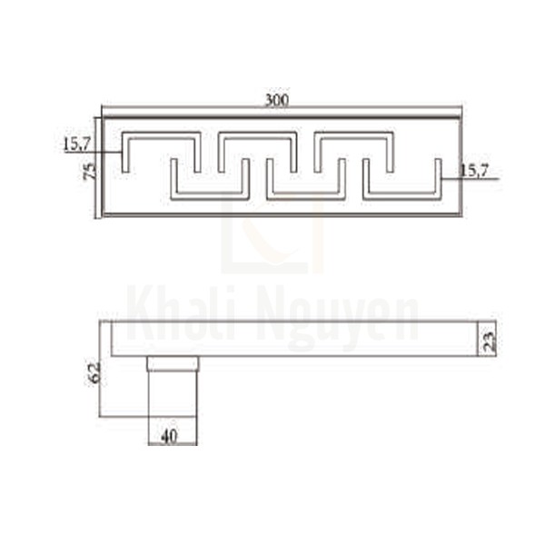 Bản Vẽ Thoát Sàn Ngăn Mùi Hiwin FD-75303 Inox 304 Thoát Sàn Dài