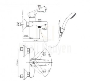 Bản vẽ kỹ thuật Inax BFV-1113S-8C