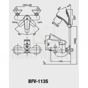 Bản vẽ kỹ thuật Inax BFV-113S