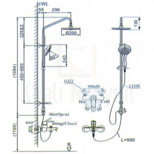 Bản vẽ kỹ thuật Inax BFV-1405S 
