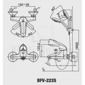 Bản vẽ kỹ thuật Inax BFV-223S