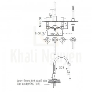 Bản Vẽ Sen Tắm Xả Bồn Inax BFV-7000B Nóng Lạnh