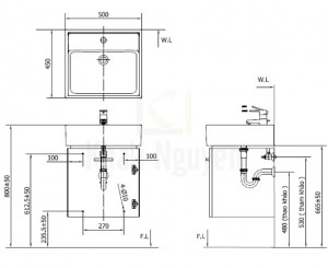 Bản Vẽ Bộ Tủ Chậu Lavbao Inax CB0504-4IF-B
