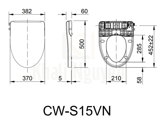 Bản Vẽ Nắp Shower Toilet INAX CW-S15VN Rửa Cơ