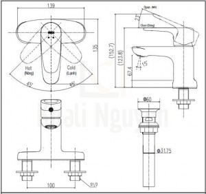 Bản vẽ kỹ thuật Inax LFV-1111S