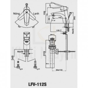 Bản vẽ kỹ thuật Inax LFV-112S