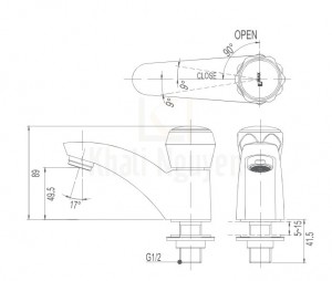 Bản Vẽ Vòi Lavabo Inax LFV-12AP Lạnh