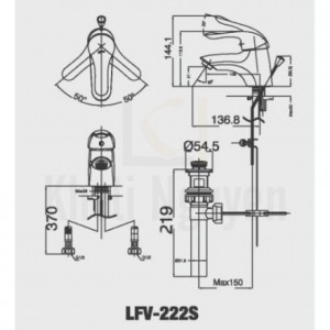 Bản vẽ kỹ thuật Inax LFV-222S
