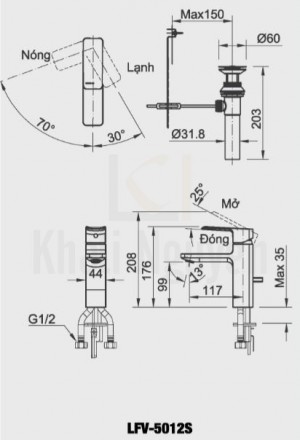 Bản vẽ kỹ thuật Inax LFV-5012S