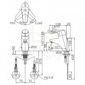 Bản vẽ kỹ thuật Inax LFV-5102S