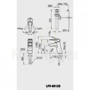 Bản vẽ kỹ thuật Inax LFV-6012S