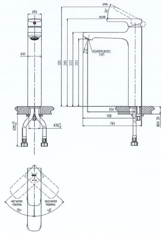 Bản vẽ vòi lavabo Inax 1 lỗ LFV-632SH