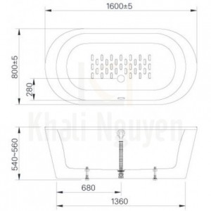 Bản vẻ kỹ thuật bồn tắm BF-1656 Lập Thể