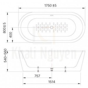 Bản vẻ kỹ thuật bồn tắm BF-1757V Lập Thể